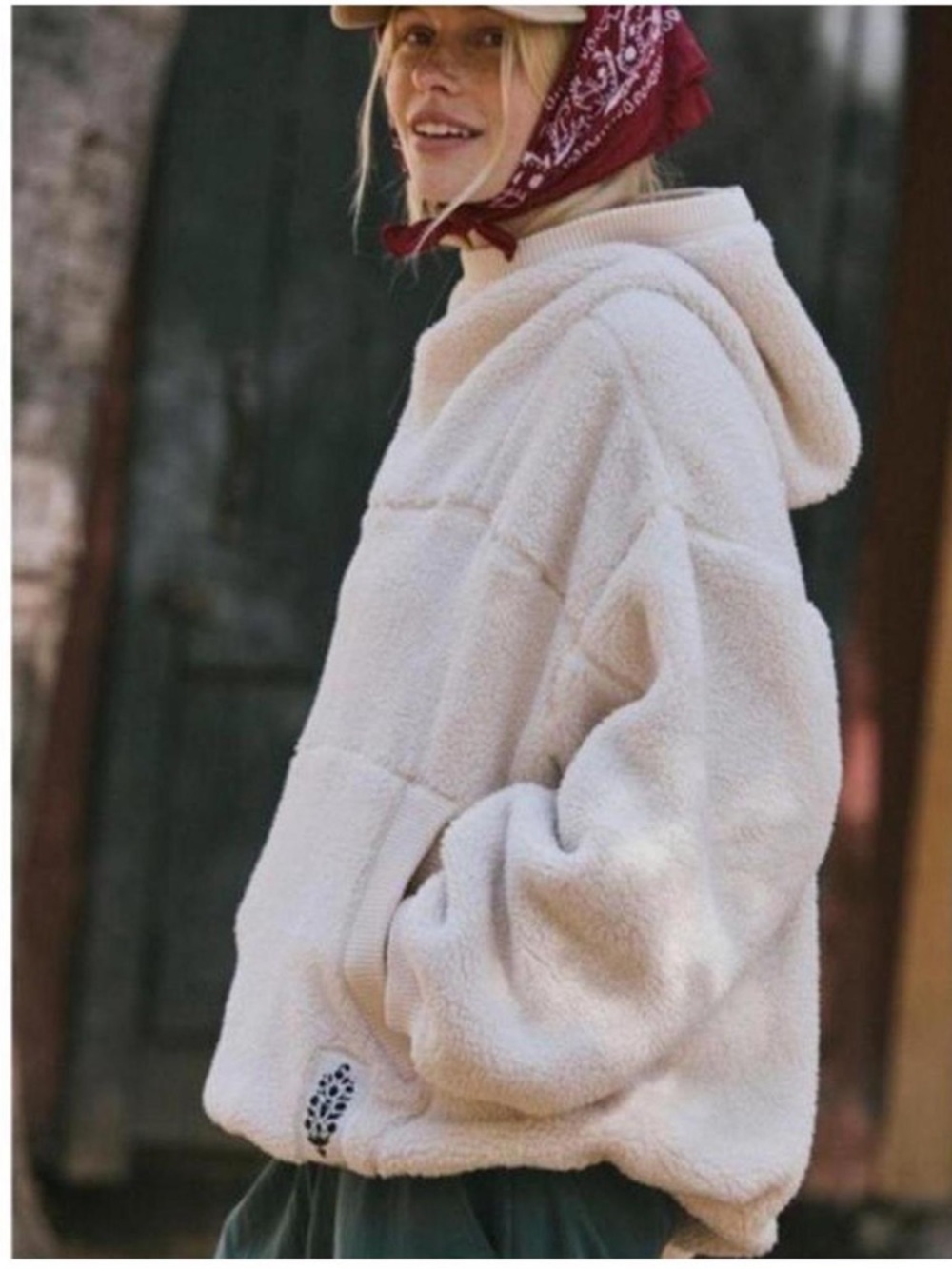 906. FREE PEOPLE Scout It Out Fleece Pullover in Birch Tree Sz XS NWT $148
